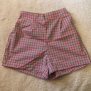Plaid Tie back shorts
